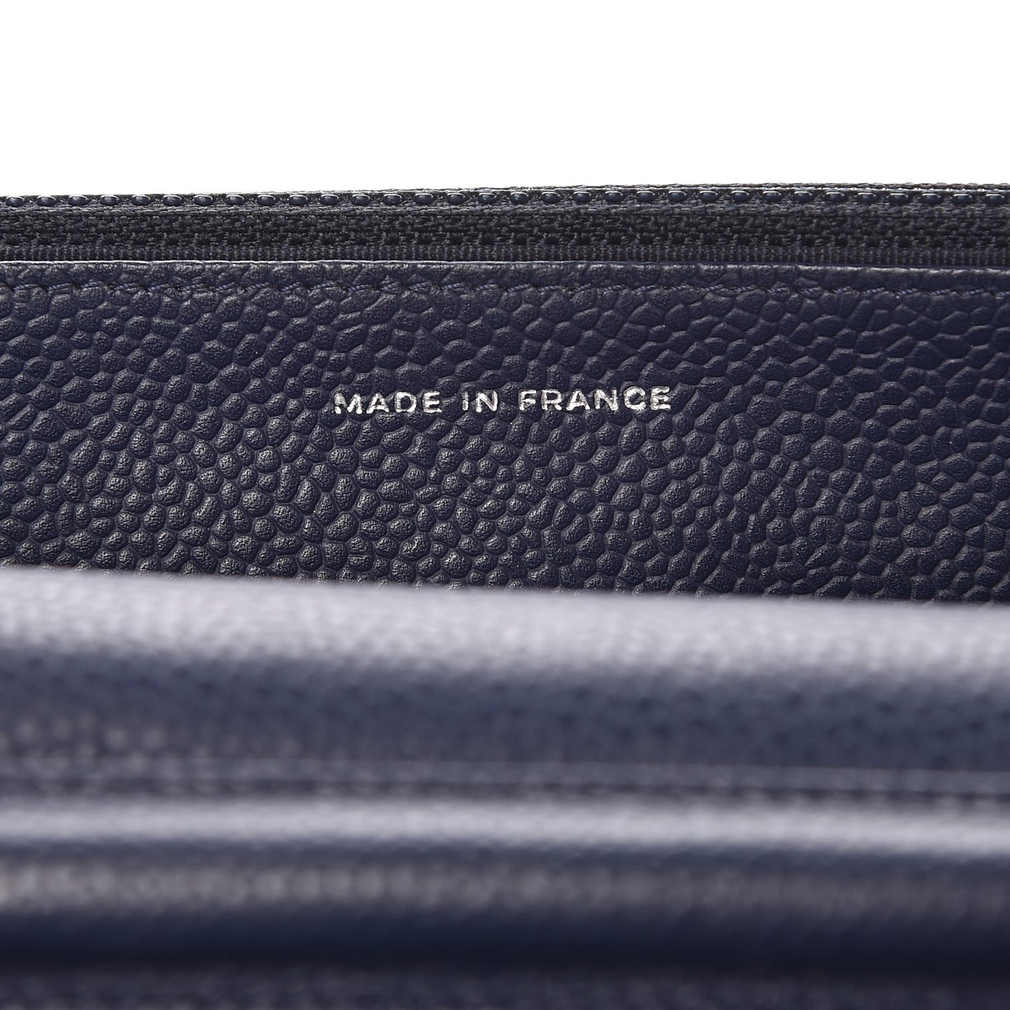 Caviar Quilted Wallet On Chain WOC Navy Blue