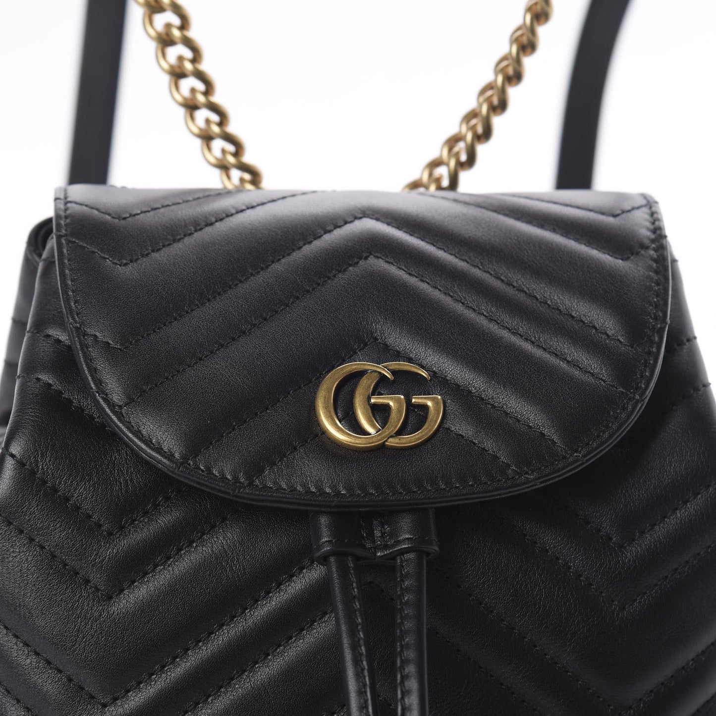 Calfskin Matelasse GG Marmont Flap Backpack Black