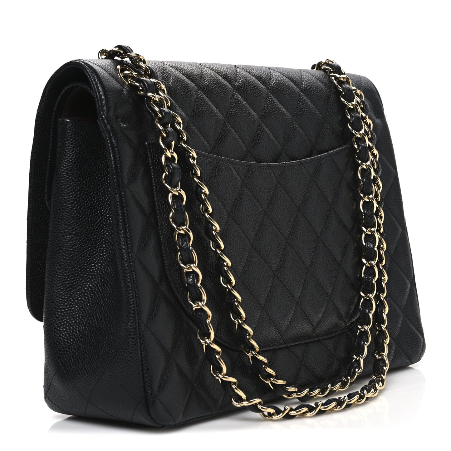 Caviar Quilted Maxi Double Flap Black
