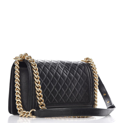 Chanel Lambskin Quilted Medium Boy Flap Black 3 of 12