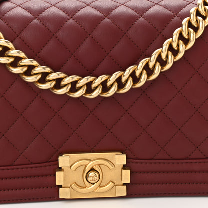 Chanel Lambskin Quilted Medium Boy Flap Burgundy 7 of 10