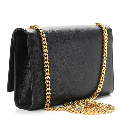 Saint Laurent Grain De Poudre Small Monogram Kate Satchel Black 3 of 13