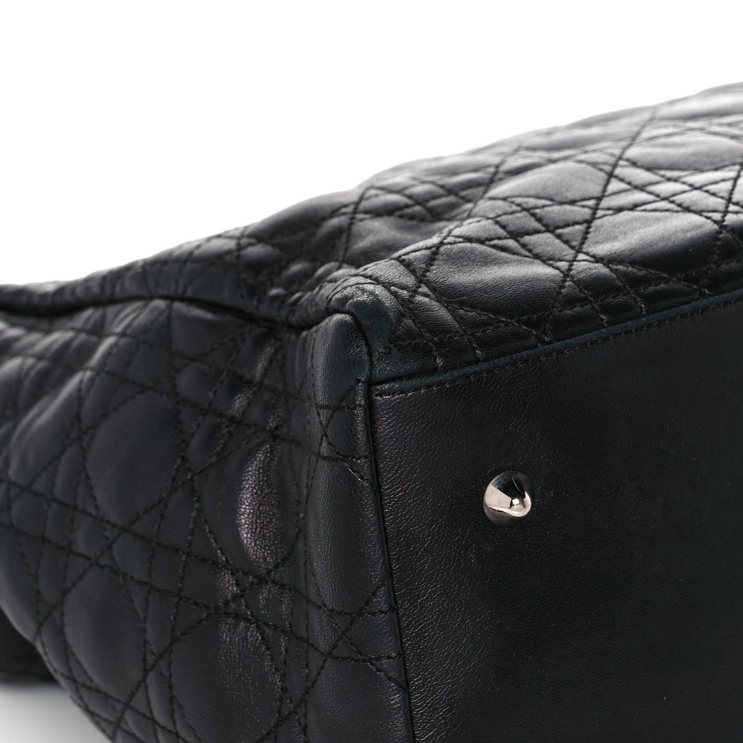 Lambskin Cannage Large Dior Soft Shopping Tote Black