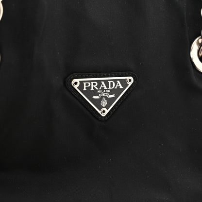 Prada Tessuto Nylon Acciaio Chain Shoulder Bag Black 7 of 11
