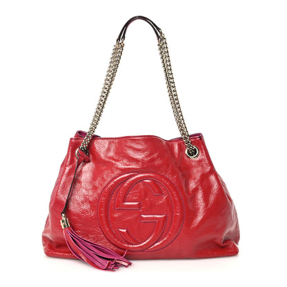 Gucci Vernice Naplack Medium Soho Chain Shoulder Bag Bright Bouganville Bright Bouganville 1 of 11
