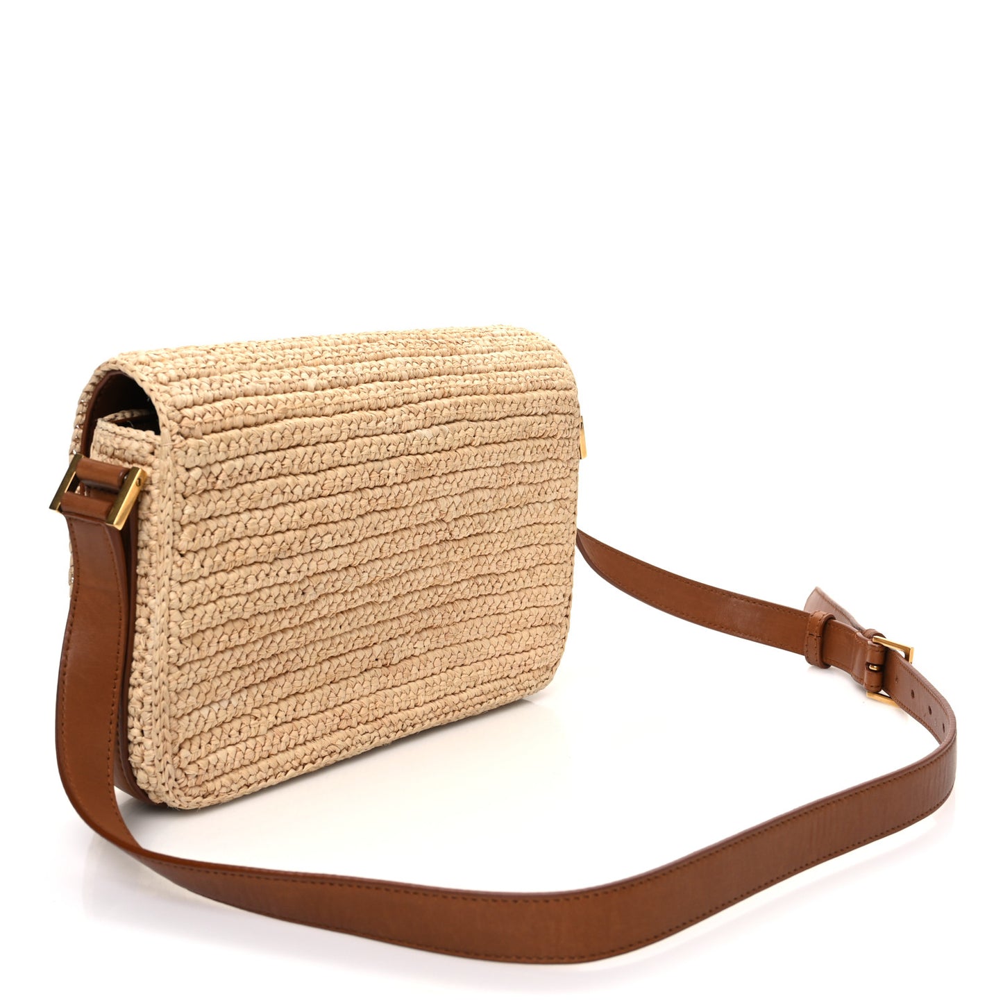 Raffia Calfskin Medium Monogram Solferino Satchel