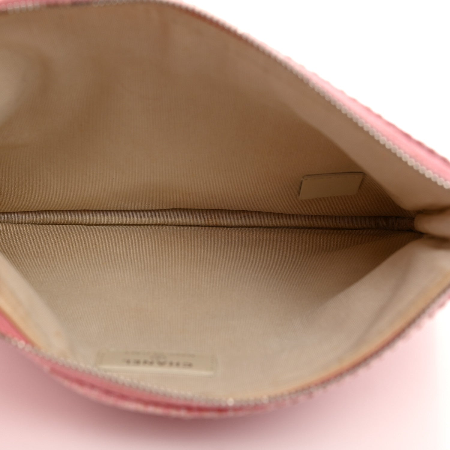 Chanel Woven Straw Raffia Small Deauville Pouch Pink 5 of 7