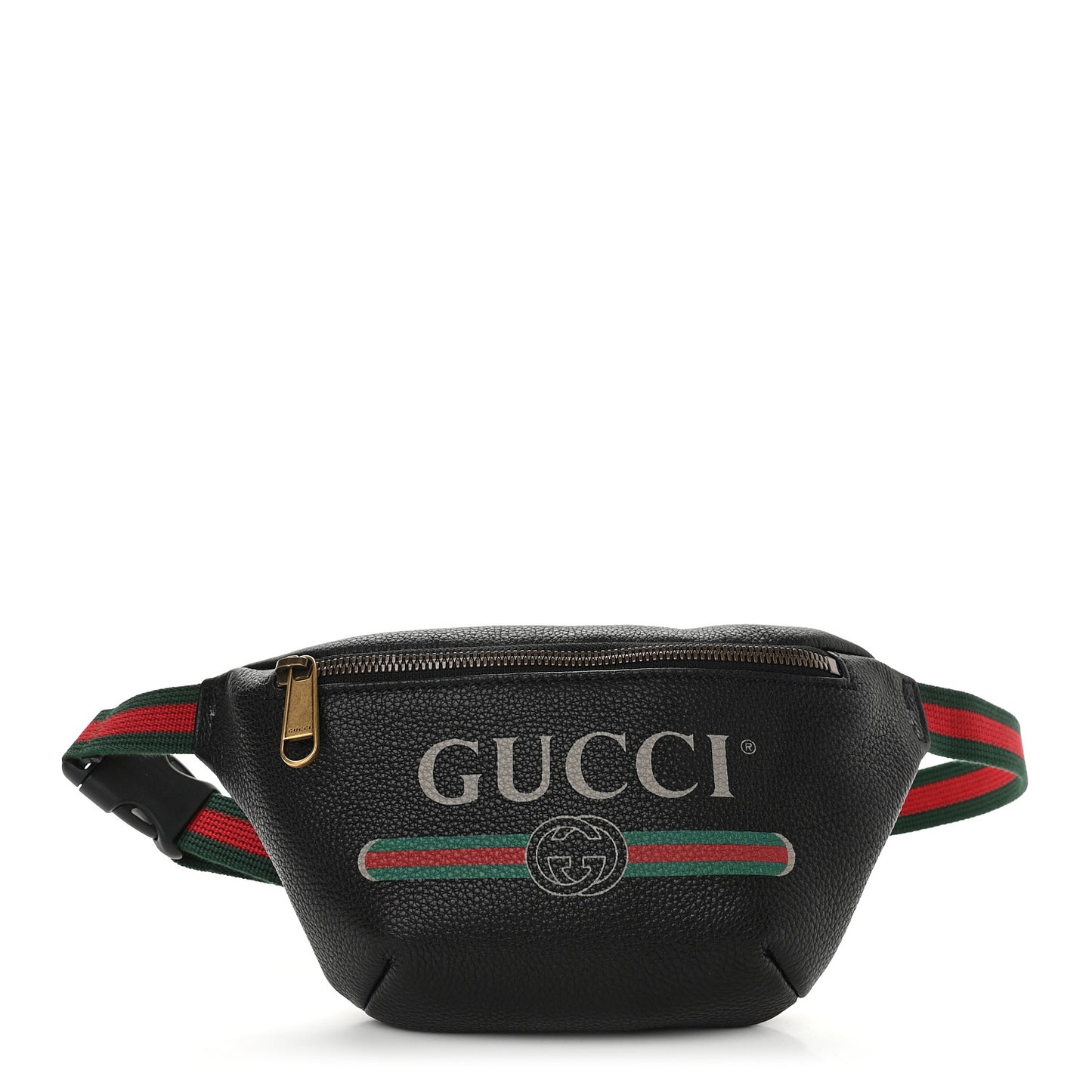 Grained Calfskin Small Logo Belt Bag Black