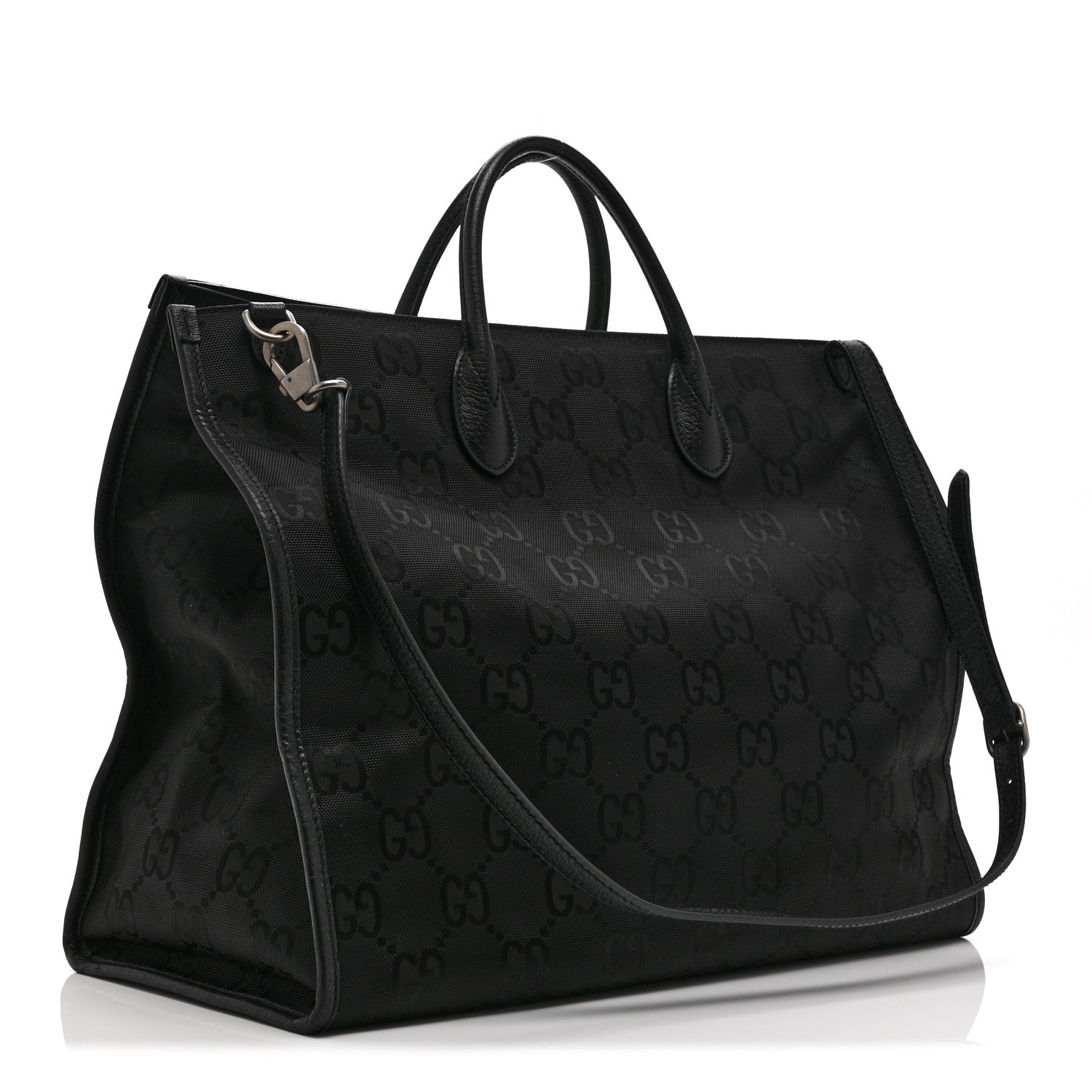 Gucci Econyl Nylon Monogram Large Off The Grid Tote Bag Black