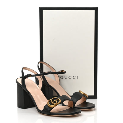 Gucci Lifford Calfskin GG Marmont Ankle Wrap 75mm Sandals 39 Black 8 of 8