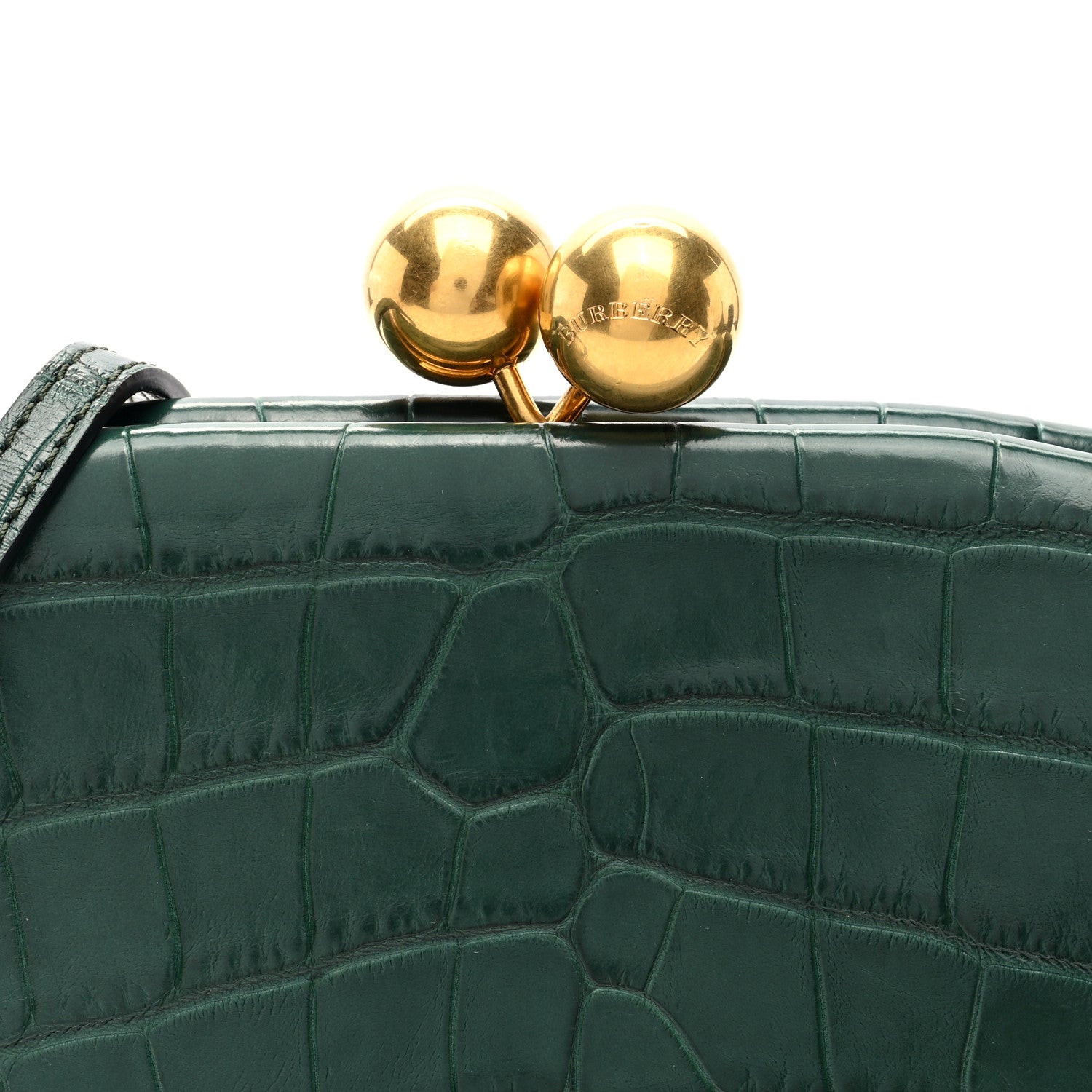 Burberry Alligator Small Frame Bag Dark Green 7 of 9