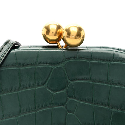Burberry Alligator Small Frame Bag Dark Green 7 of 9