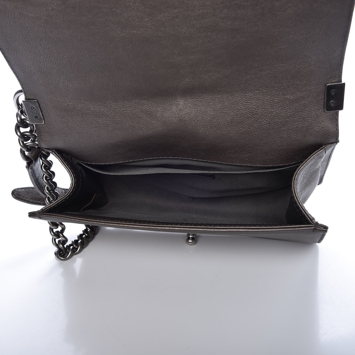 Chanel Metallic Calfskin Quilted Medium Boy Flap Dark Silver 5 of 8