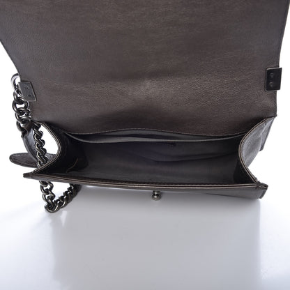 Chanel Metallic Calfskin Quilted Medium Boy Flap Dark Silver 5 of 8