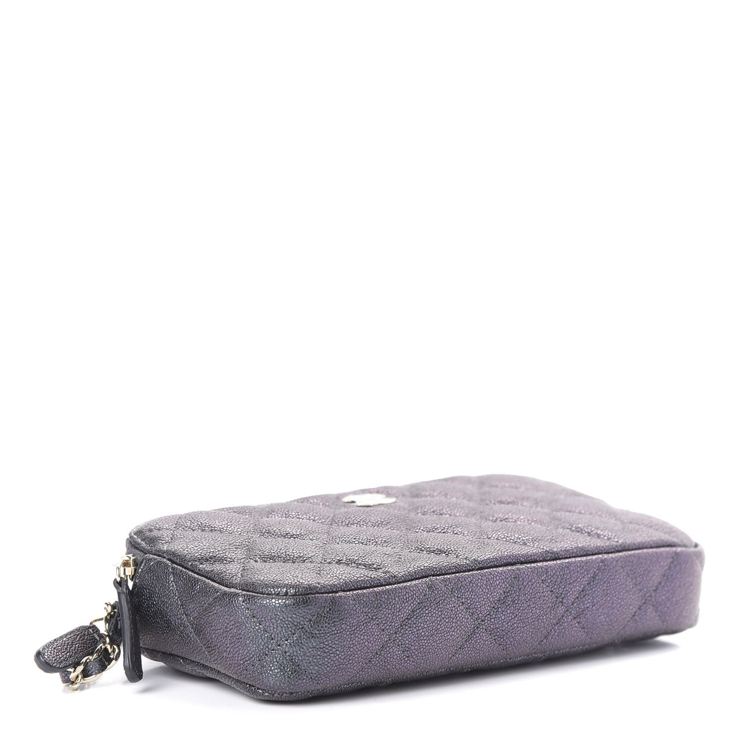 Chanel Iridescent Caviar Quilted Clutch With Chain Black 4 of 11