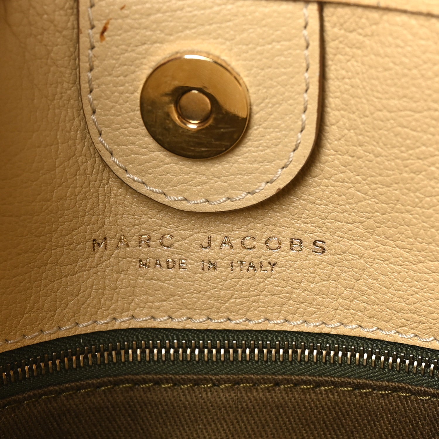 Marc Jacobs Calfskin Quilted Zipper Tote Beige 6 of 9