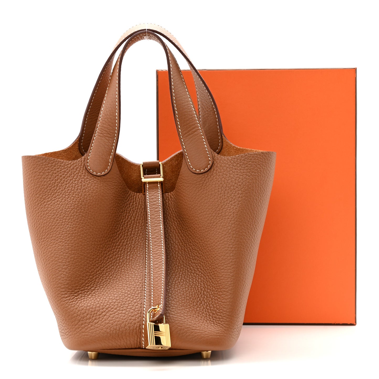 Taurillon Clemence Picotin Lock 18 PM Gold