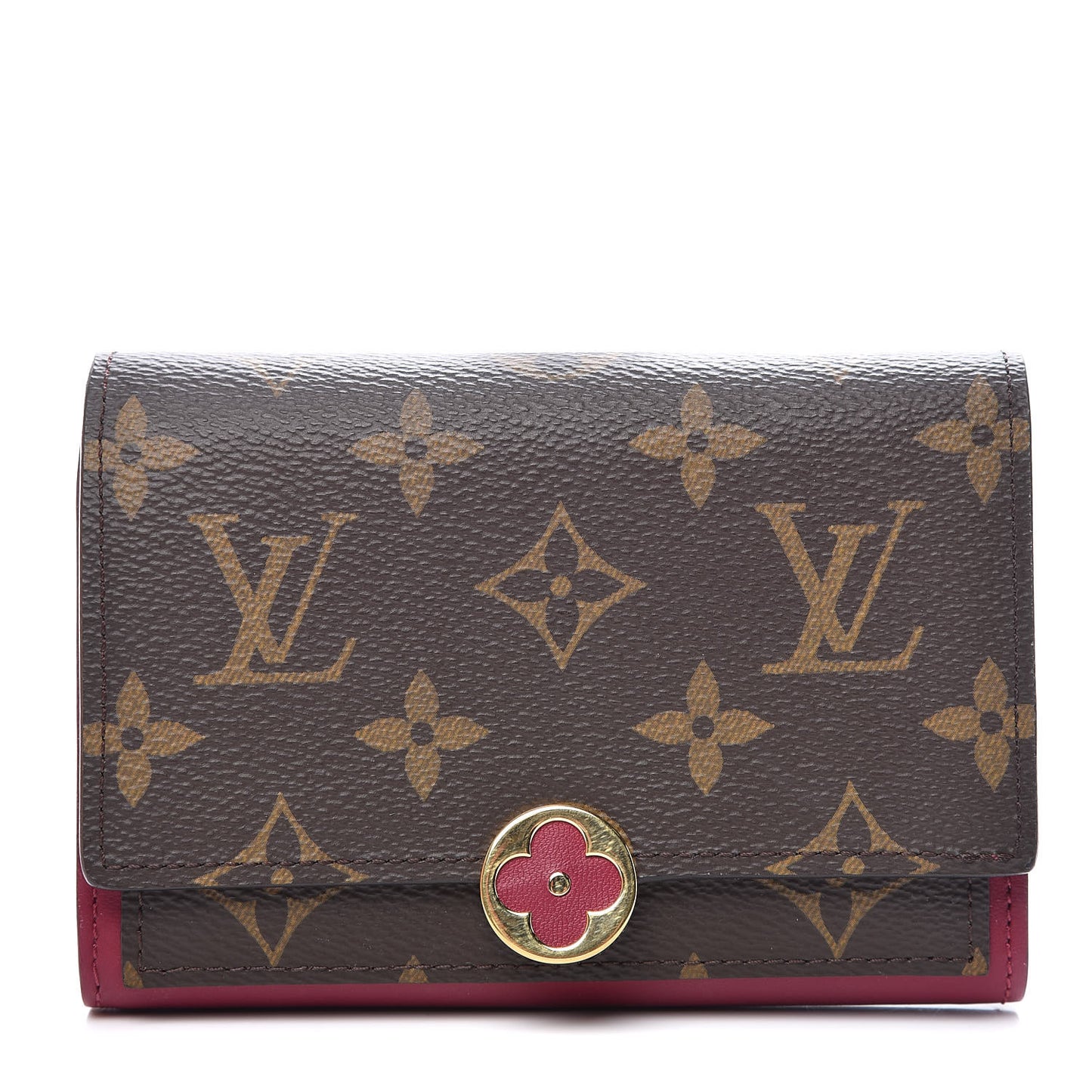 Monogram Flore Compact Wallet Fuchsia