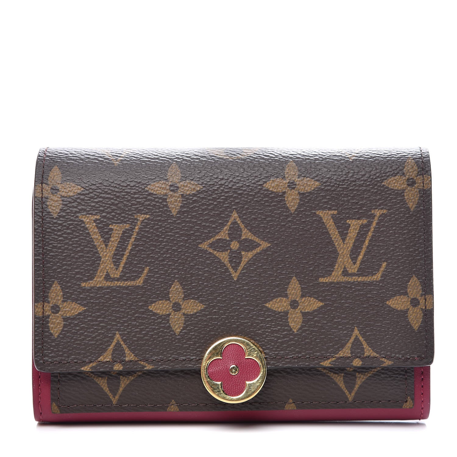 Louis Vuitton Monogram Flore Compact Wallet Fuchsia 1 of 7