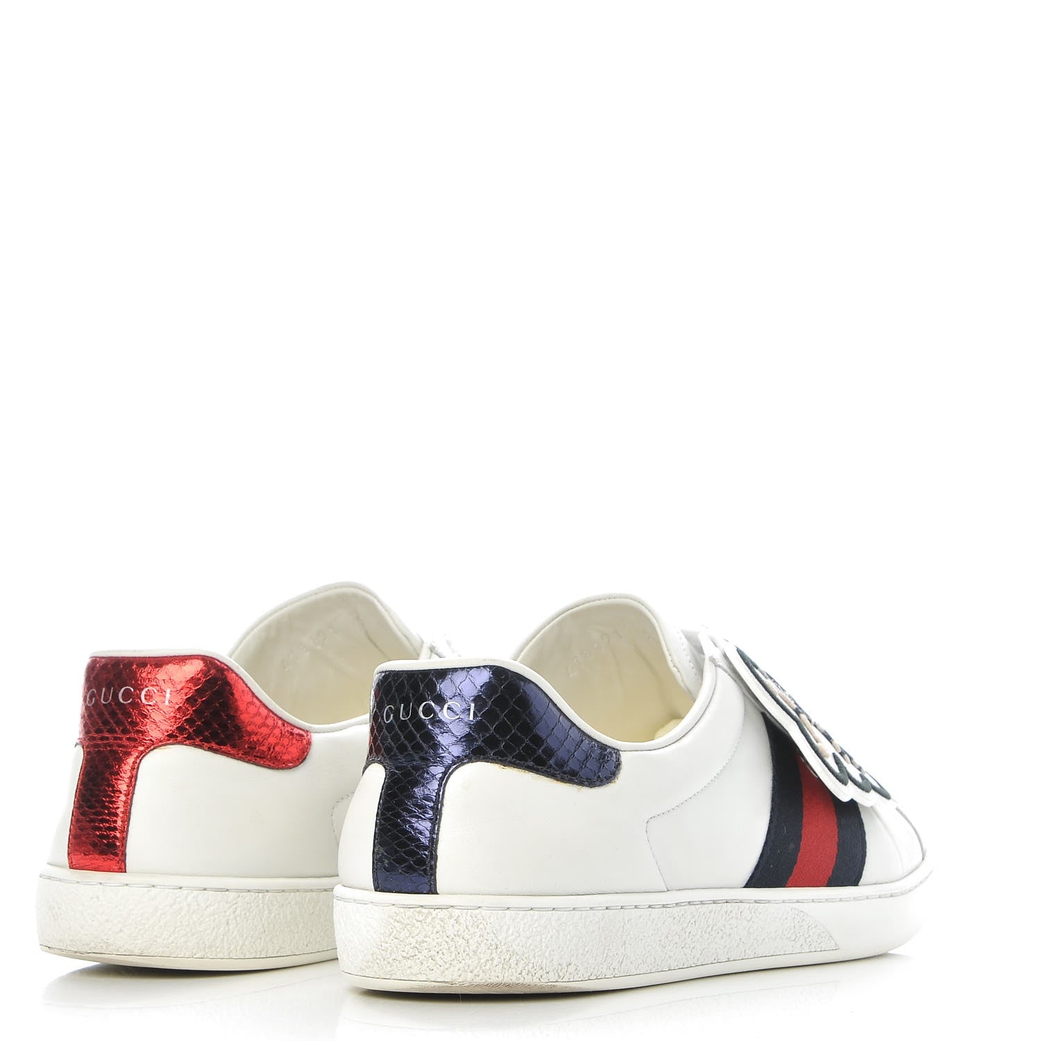 Gucci Calfskin Ayers Web UFO Dragon Embroidered Mens Ace Sneakers 9 White 4 of 13