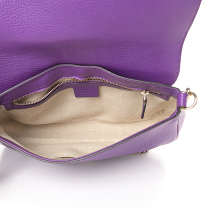 Gucci Pebbled Calfskin Medium Soho Flap Crossbody Shine Purple 5 of 11