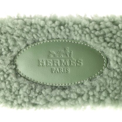 Hermes Woolskin Oran Sandals 39 Vert D'Eau 7 of 7