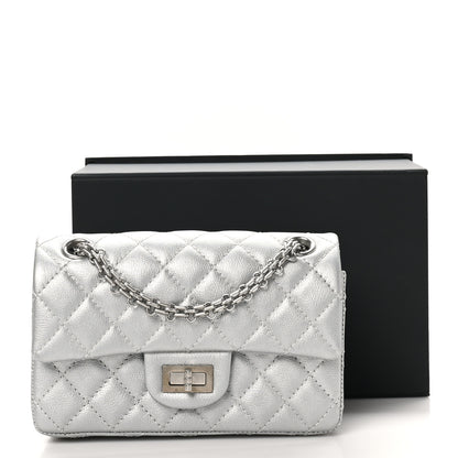 Chanel Metallic Grained Calfskin Quilted 2.55 Reissue Mini Flap Silver 11 of 11