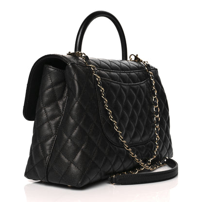 Chanel Caviar Quilted Medium Coco Handle Flap Black 2 of 8