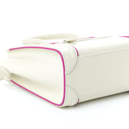 Celine Smooth Calfskin Nano Luggage White Magenta 6 of 9