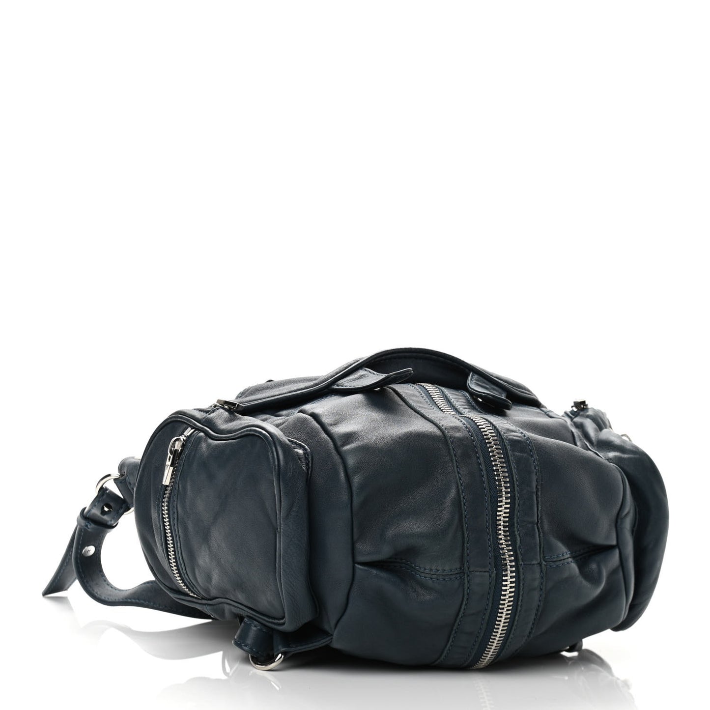 Lambskin Mini Marti Backpack Petrol Rhodium Hardware