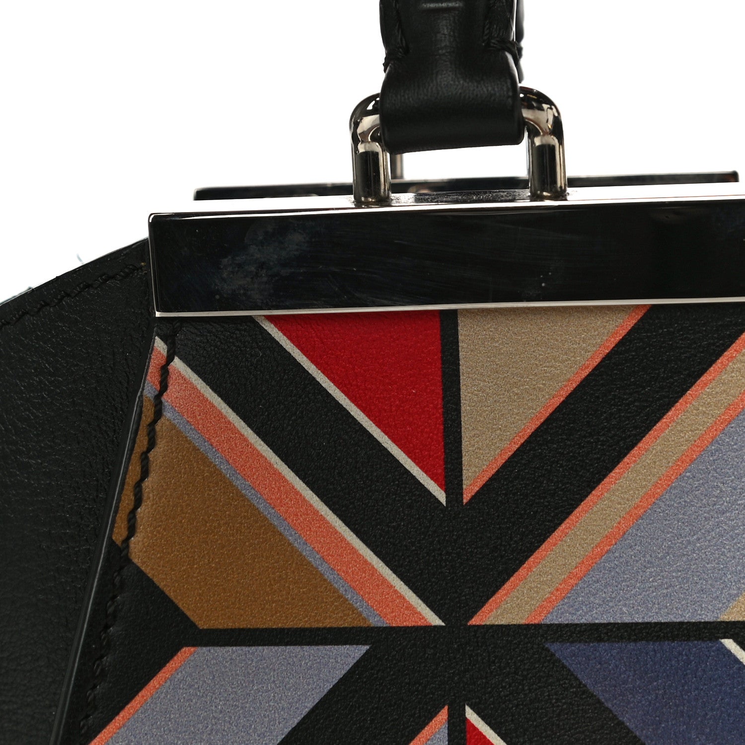 Fendi Calfskin Studded Diamond Mini 3Jours Tote Black Multicolor 14 of 17