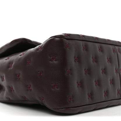 Chanel Lambskin Cross Stitch Small Coco Handle Flap Burgundy 9 of 10