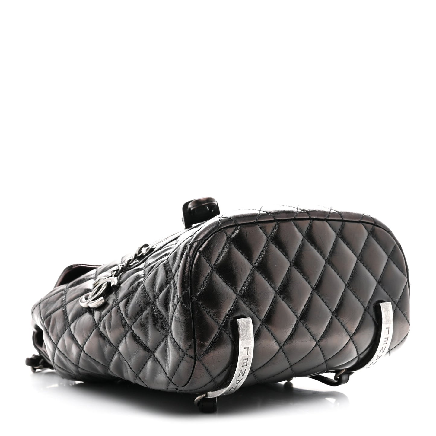 Glazed Calfskin Quilted Small Salzburg Mountain Backpack Black