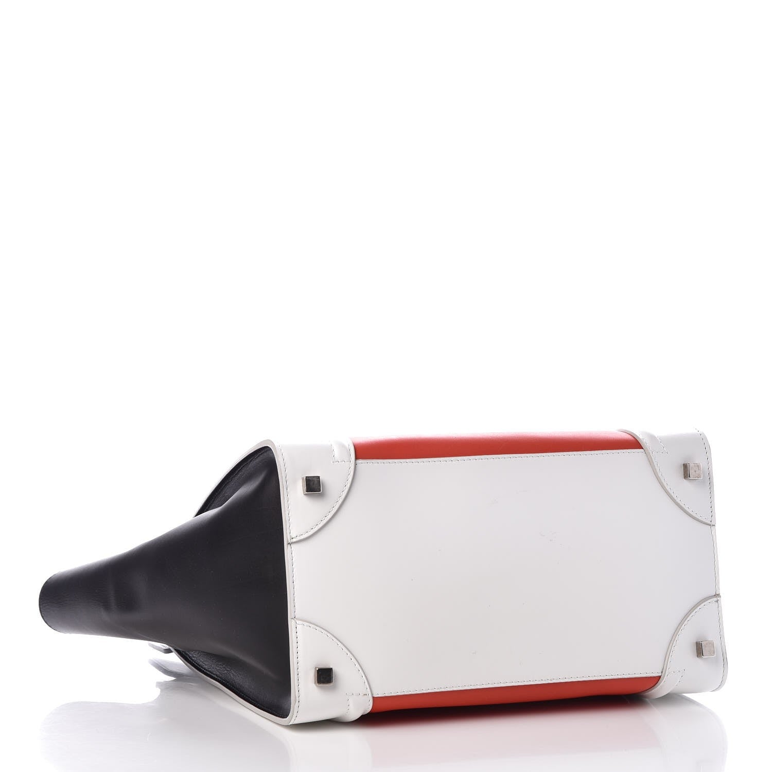 Celine Satin Calfskin Mini Tri-Color Luggage Vermillion 4 of 10