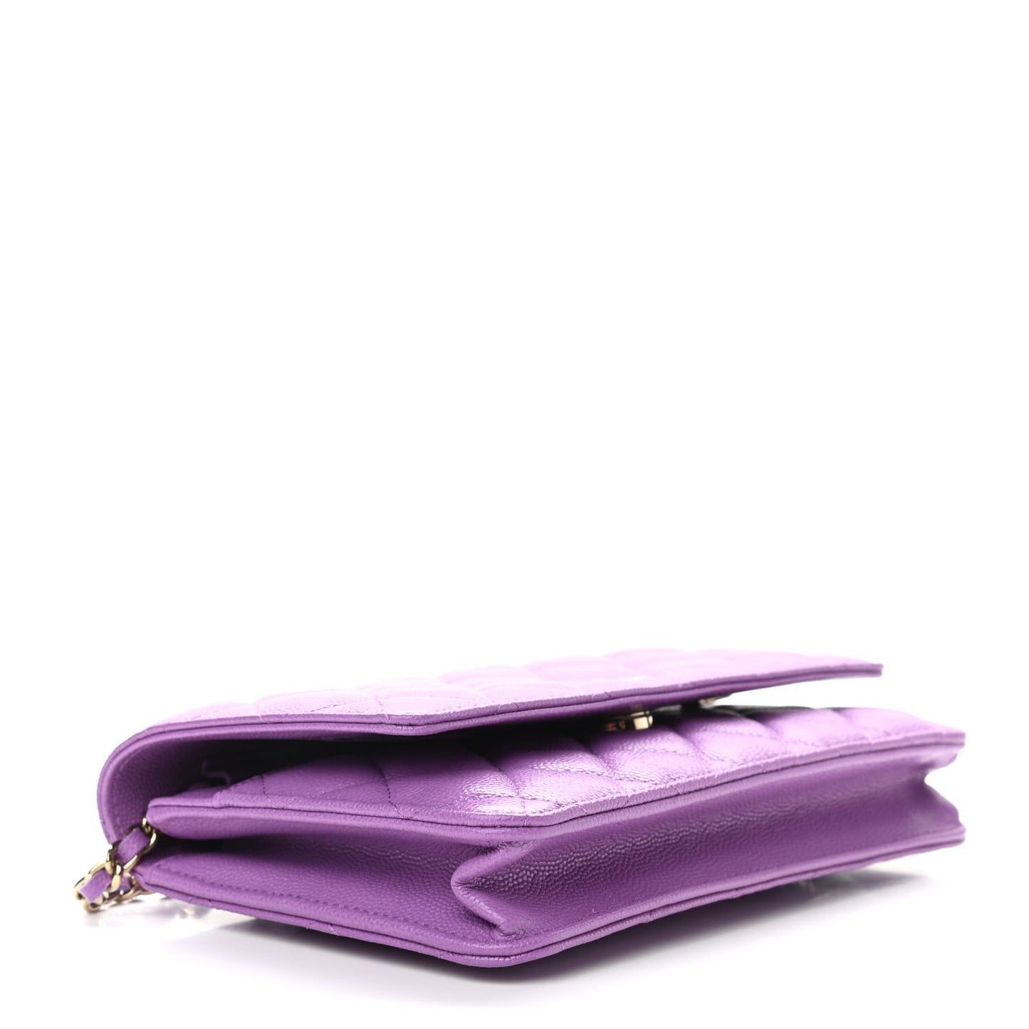 Caviar Quilted Wallet On Chain WOC Purple