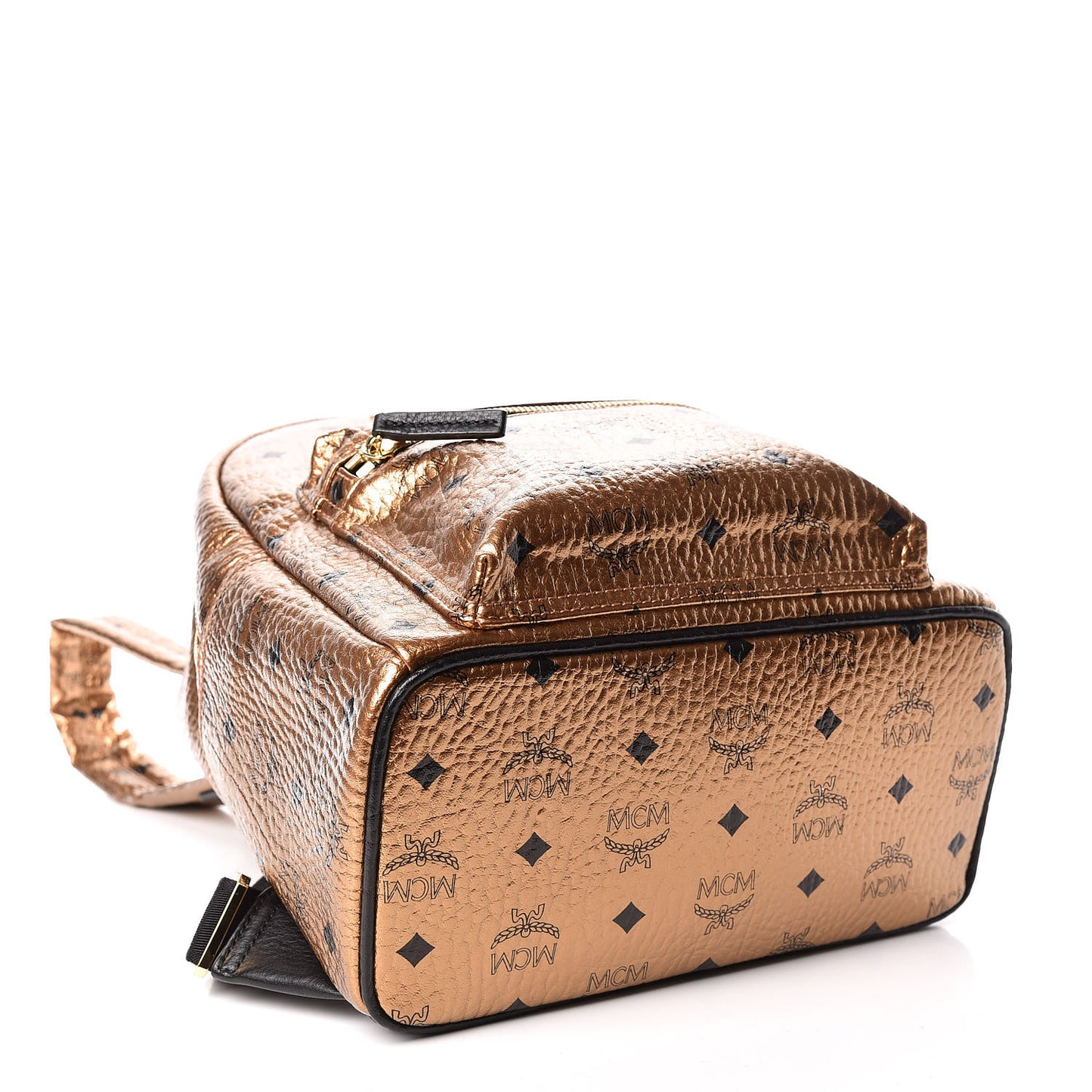Metallic Visetos Small Stark Backpack Gold
