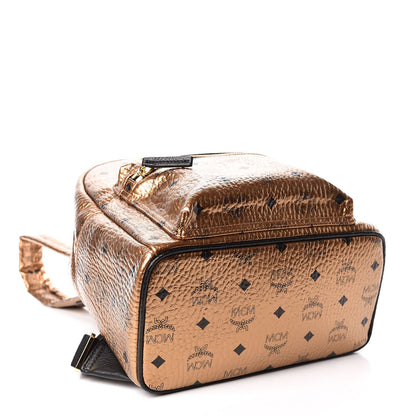 MCM Metallic Visetos Small Stark Backpack Gold 4 of 11