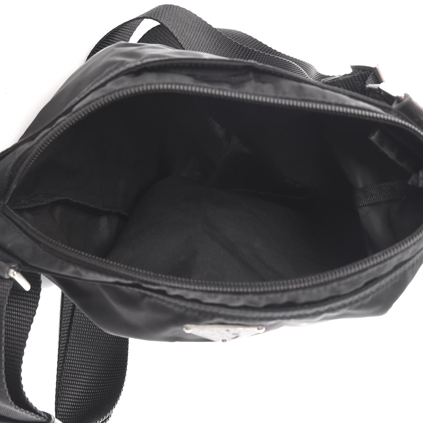 Nylon Flat Messenger Bag Black