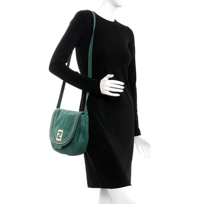 Fendi Metallic Calfskin Crossbody Green 2 of 7