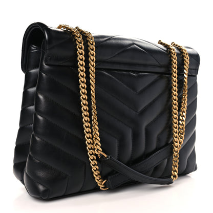 Saint Laurent Calfskin Y Quilted Monogram Medium Loulou Chain Satchel Black 3 of 10