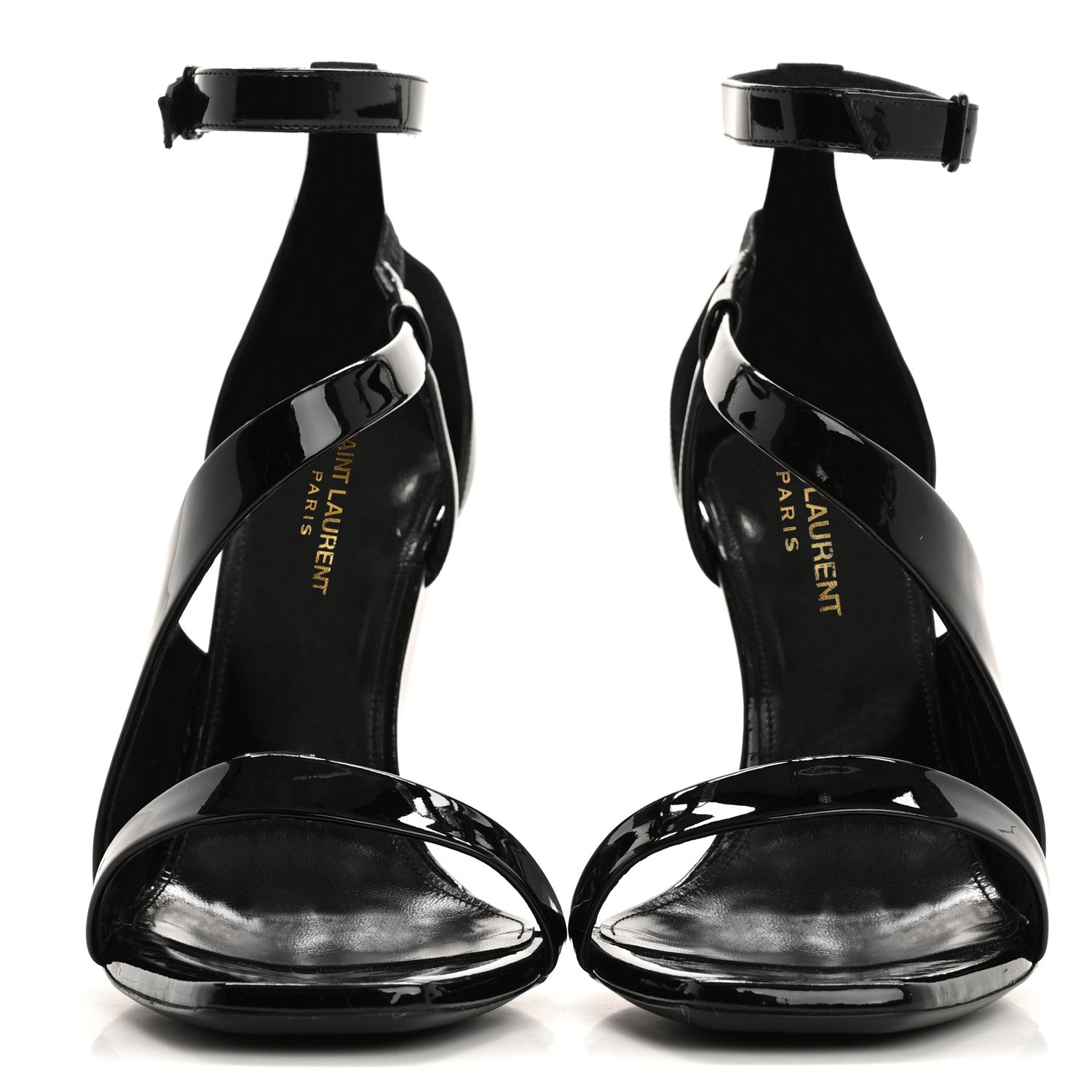 Saint Laurent Patent Niki Crossed 105 Sandals 38.5 Black 3 of 10