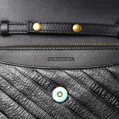 Balenciaga Shiny Goatskin Logo Embossed BB Wallet On Chain Black 6 of 8