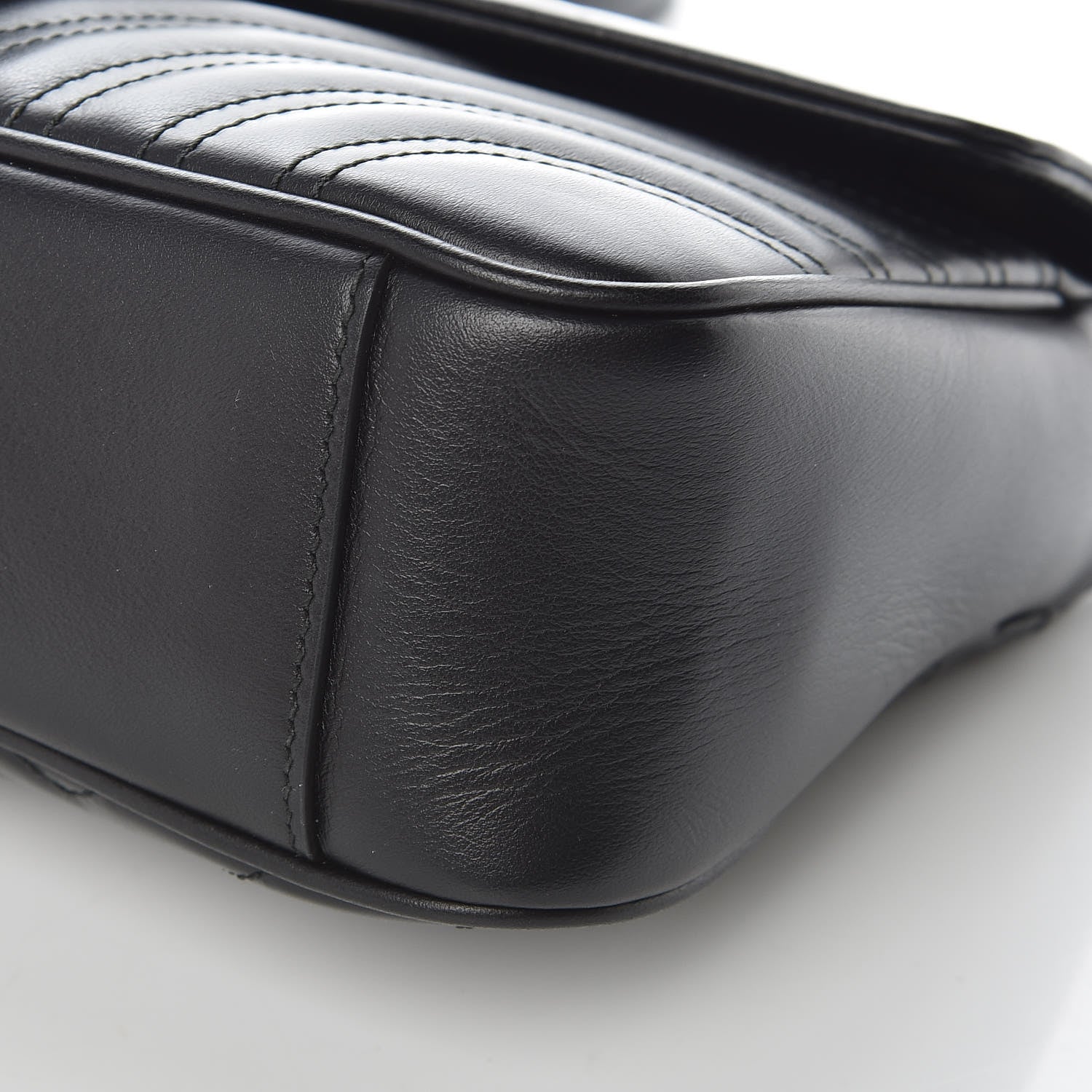 Gucci Calfskin Matelasse Small GG Marmont Shoulder Bag Black 6 of 9