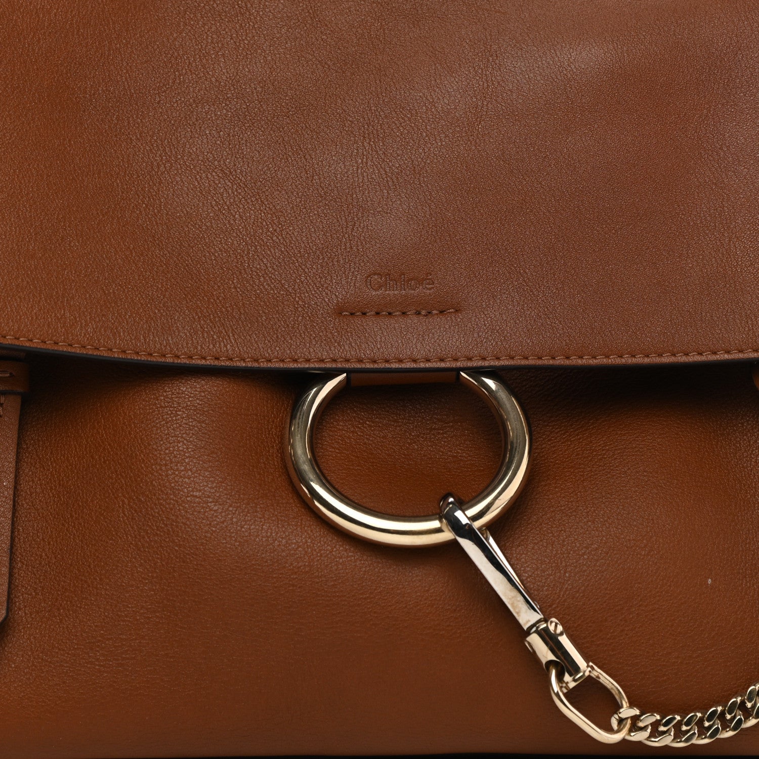 Chloe Calfskin Medium Faye Day Shoulder Bag Tan 9 of 11