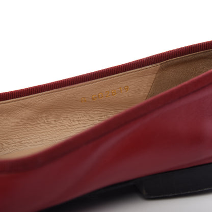 Chanel Lambskin Cap Toe Ballerina Flats 37 Red 9 of 9