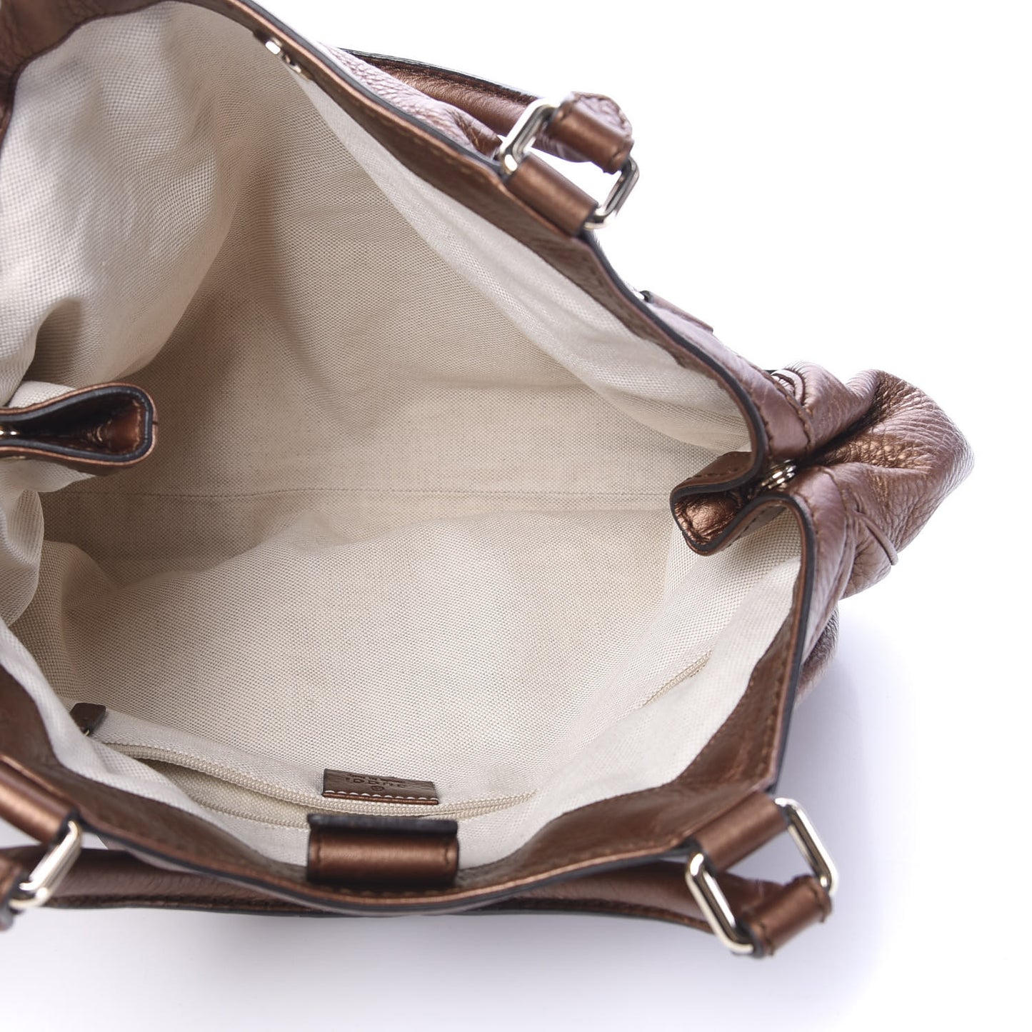 Metallic Calfskin Medium Sukey Tote Brown