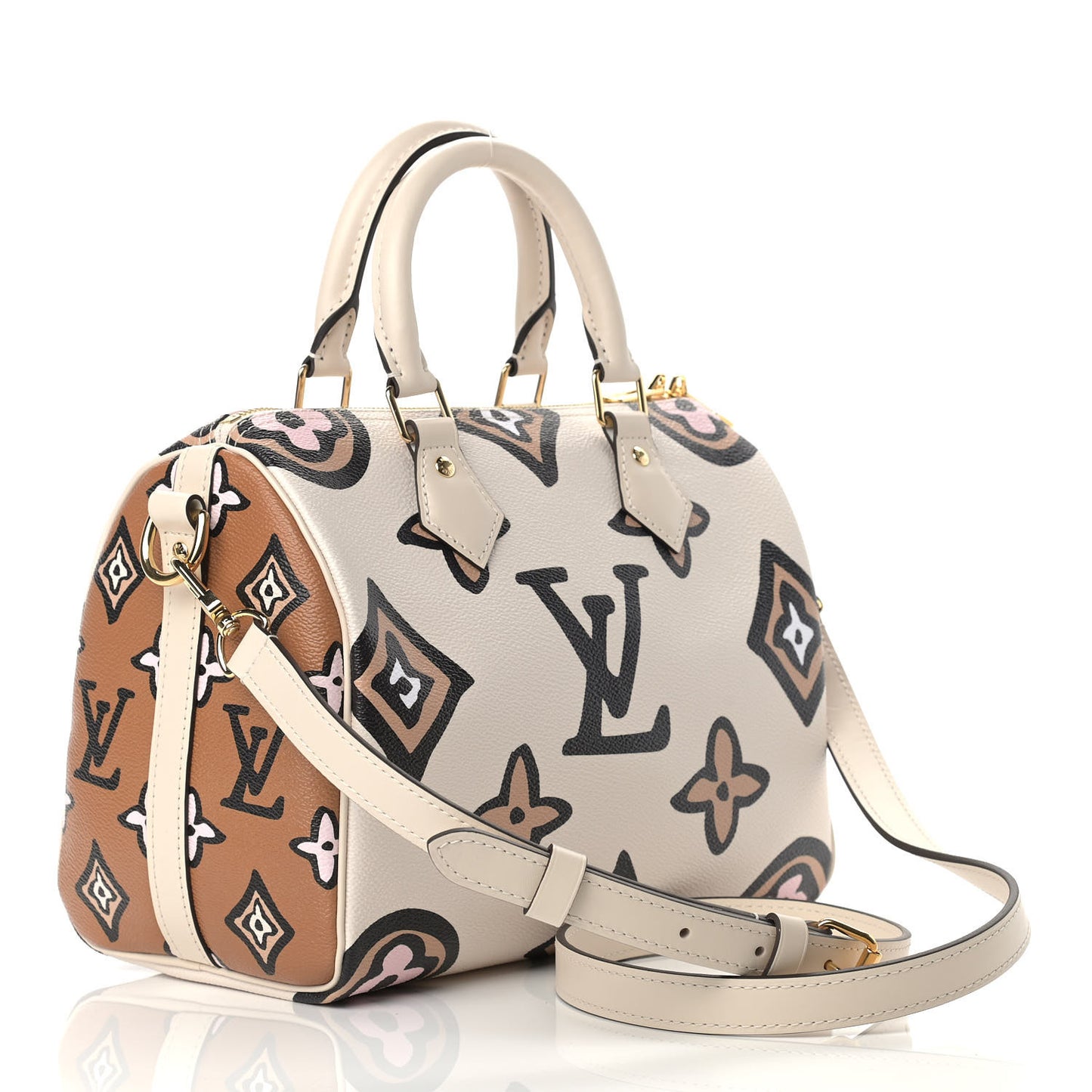 Monogram Giant Wild At Heart Speedy Bandouliere 25 Creme
