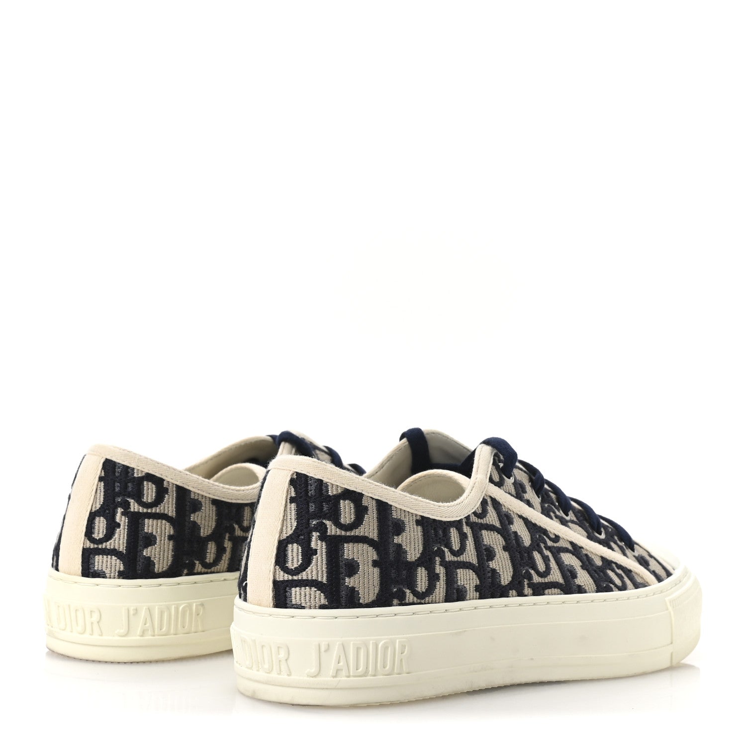 Christian Dior Canvas Oblique Walk'N'Dior Low Top Sneakers 37.5 Deep Blue 5 of 7