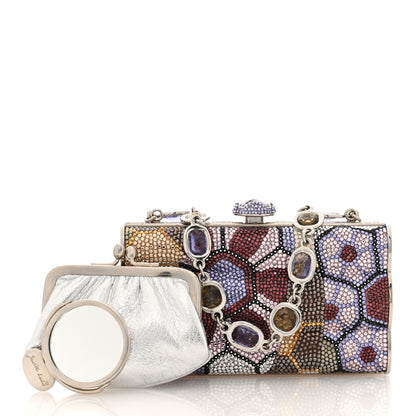 Judith Leiber Swarovski Crystal Floral Minaudiere Clutch Multicolor 3 of 10