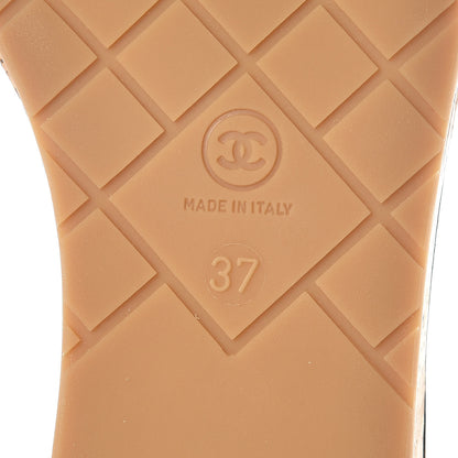 Chanel Calfskin Cork CC Sandals 37 White 7 of 8